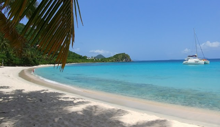 A view of empty Smuggler's Cove Beach on Tortola, BVI